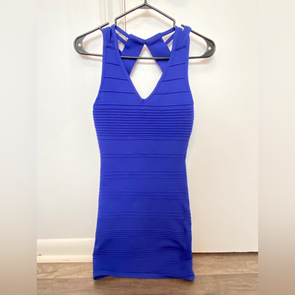 Blue ribbed dress
